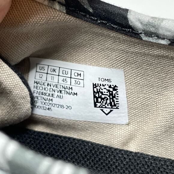 TOMS Trvl Lite Low Black Tropical Lace Up Canvas Sneakers Tennis Shoes mens 12 - Picture 13 of 14